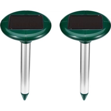 Lot de 2 Répulsif à ultrasons solaire,Imperméable Aluminium Anti taupes souris,Jardin (1/5)