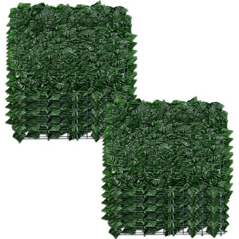 SWANEW Siepe artificiale in foil, schermo artificiale per la privacy e decorazione murale per interni all'aperto (100x300cm, verde scuro) (1/5)