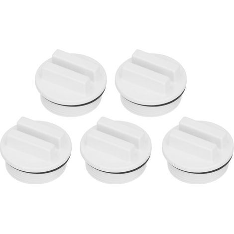 Lot de 5 bouchons de vidange filetés de 1,5 pouce pour tuyau de retour de piscine ou spa, avec joint torique, pour hivernage et filtration.