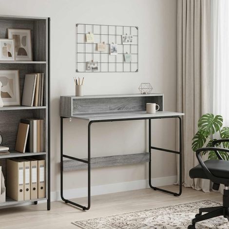 vidaXL Escritorio con almacenamiento Sonoma gris 100 x 50 x 91 cm (1/5)