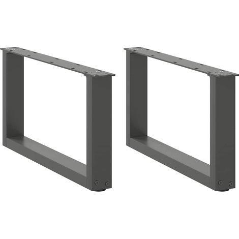Couchtischbeine U-Form 2 Stk. Anthrazit 60x(30-31) cm Stahl