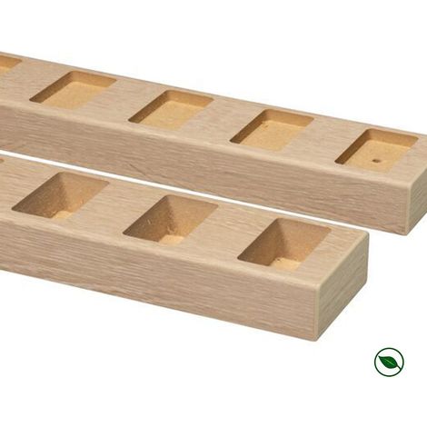 Forestea – Lot de 2 profilés séparateurs sol et plafond droit 90° en MDF effet chêne naturel 1000 x 65 x 28 mm – Séparation esthétique et durable