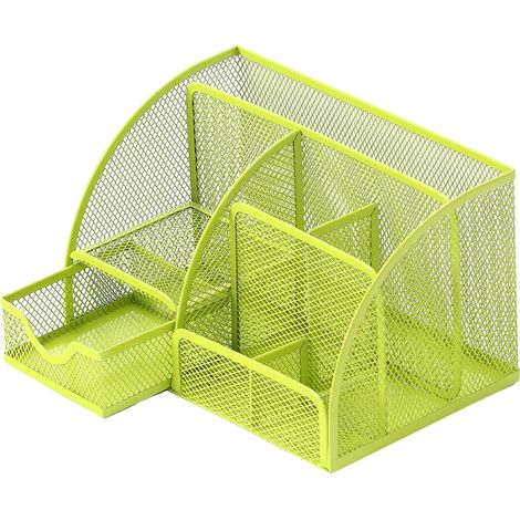 Range-Bureau Métallique - Organisateur De Bureau En Maille - Pour Maison École Et Travail - 1 Pièce (1/5)