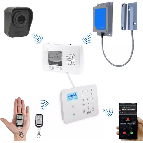 Kit "hangar agricole" - 1 détecteur de mouvement à piles + 1 détecteur ouverture + alerte GSM (DA600+/KP) (1/5)