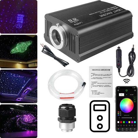Lámpara de techo estrellada de fibra óptica, control Bluetooth, función de sincronización de música, SingleH-500pcs-3m (1/2)
