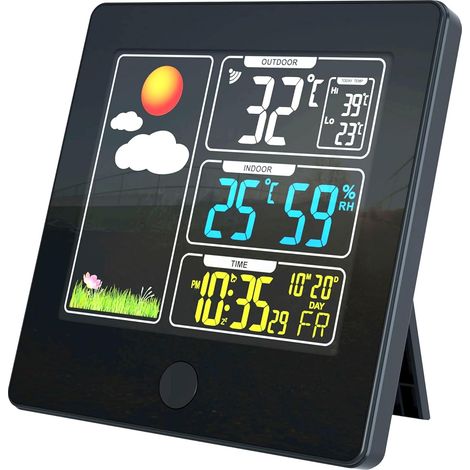 Station météo intérieure tout-en-un à LED avec capteur de surveillance sans fil externe