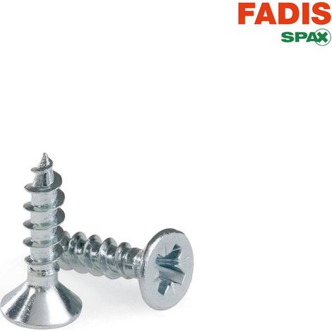 Caja de: 1000 Uds. Tornillo Pozi Fadis Cabeza Plana 4,0X25 Zincado