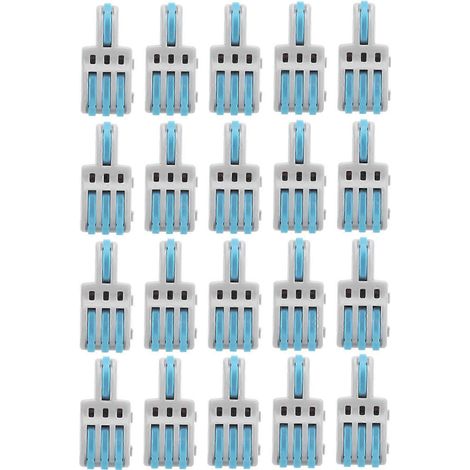20 connecteurs rapides SPLF13, 1 entrée, 3 sorties, distributeur de câbles TTap pour moteurs d'éclairage, 250 V (bleu)