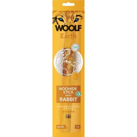 Woolf Earth Noohide Golosina para Perros en Barra XL Conejo 85g (1/2)