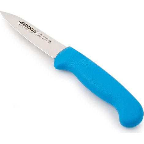 Coltello Mondador Arcos Colore - Prof 290023 acciaio inox Nitrum e mango Polipropilene ergonomico blu e lama 8 cm, coperchio del display