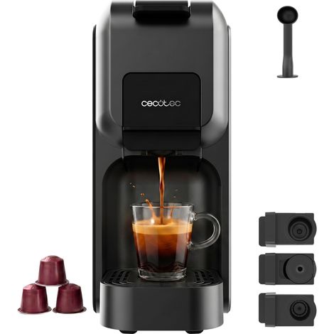 Cecotec Macchina da Caffè a Capsule Espresso FreeStyle Compact Black Art Elite. 1350W, 20bar, Compatibile Caffè Macinato, Dolce Gusto, Nespresso e K-fee, Serbatoio Estraibile 800ml (1/5)
