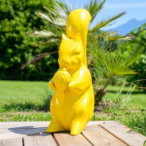 Estatua de ardilla para jardí­n amarilla de 64 cm (1/5)