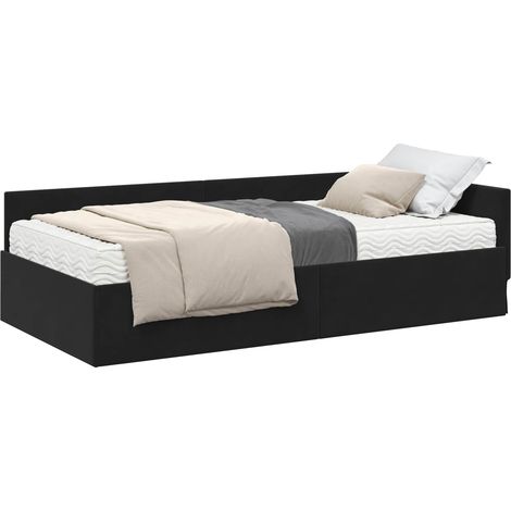 Maison Exclusive - Struttura Letto Angolare con Materasso 2 pcs Grigio Velluto (1/5)