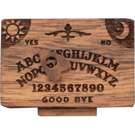 Planche Ouija Miniature - En Bois De Noyer Massif - Tiroir Intégré Pour Planchette - Design Rayonnant Avec Lettres Et Chiffres Goths - Décoration Intérieure (1/5)