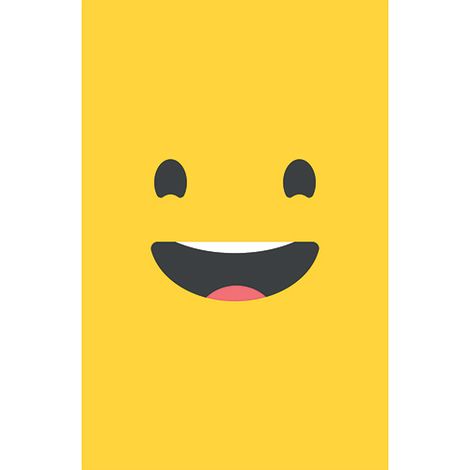 Sticker réfrigérateur et lave vaisselle, smiley grand sourire jaune joie déco, 75 cm X 49 cm (1/3)