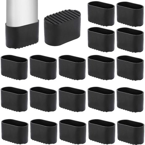 Embouts ovales pour pieds de chaise, lot de 24, antidérapants, pour protéger les pieds de meubles des rayures, 40 mm x 20 mm (1/5)