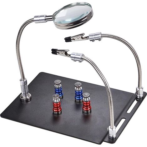 Support de soudage magnétique avec troisième main loupe pour circuit imprimé outil de fixation pour électronique et travaux de précision