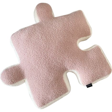 Ultraweiches Plüsch-Dekokissen in besonderer Puzzleform für Sofa, Bett, Fenster, Wohnaccessoires, rosa (1/5)