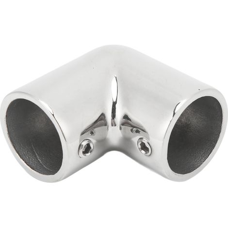 90°-Winkelstück für Bootsgeländer, Edelstahl, rechtwinklig, robuste Ausführung, fein poliert, 25 mm (1/5)