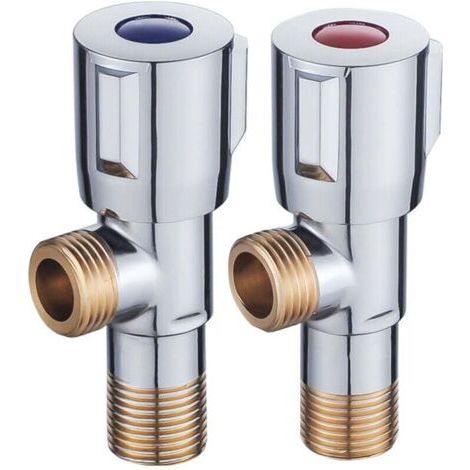 Robinet triangulaire en cuivre pour chauffe-eau chaude et froide, 1 entrée, 2 sorties, robinet d'alimentation en eau domestique 4 voies