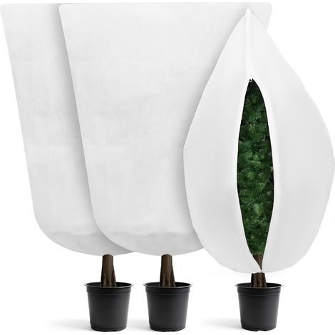 Lot de 3 Housses Hivernage Plante avec Cordon de Serrage et Zipper, Voile Hivernage Plante Extérieur, Housse de Protection pour Plantes Réutilisable Résistante, 120 x 180 cm (1/5)