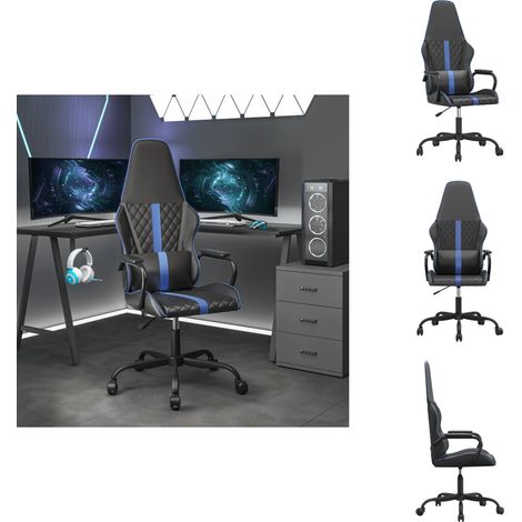 Gaming-Stuhl mit Massagefunktion Blau und Schwarz Kunstleder - Gaming-Stuhl - Bürostuh - PC-Chair - Gamer Chair - Ergonomischer Stuhl (1/5)