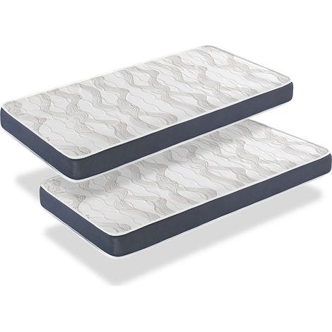 Matelas LOT 2 ERGO CONFORT 90x160 Epaisseur 14 CM Rembourrage super soft Juvenil ideal pour les lits gigognes (1/5)