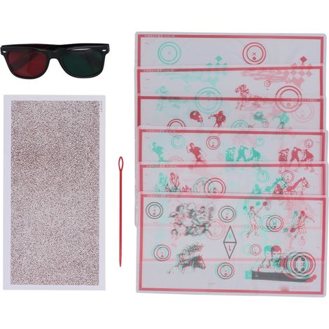 Tableau de test de vision binoculaire rouge-vert fixe Vectogrammes, entraînement oculaire pour insuffisance de convergence, avec lunettes