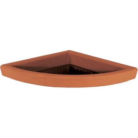 Ecktopf Untersetzer für Pflanzen und Blumen aus Harz "Made in Italy" für Außenbereiche -50x50 cm / Terrakotta