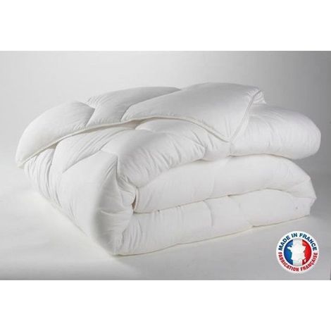 Couette double face en microfibre - Blanc - 220 x 240 cm - Livraison gratuite