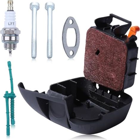 Filtre à air pour STIHL FS55 FS38 FS45 FS46 KM55 HL45 MM55 Débroussailleuse, avce Tuyaux de Carburant, Bougies d'allumage, Grosses Bulles d'huile, Remplace pour 4140 124 28000 (1/5)