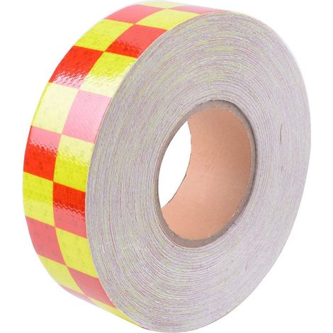 Nastro riflettente di sicurezza 2" x 9,8 piedi giallo rosso avvertimento notturno adesivo di controllo della nitidezza marcatura adesivo decalcomania 6 colori opzionali (5 cm x 25 m) (1/5)