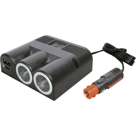 ProCar Dreifachsteckdose mit Power USB-C®/A Doppelsteckdose    12 oder 24 V/DC