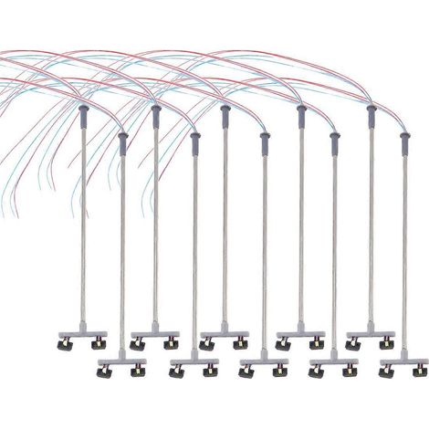 Lot de 10 mini lampadaires à 2 LED à l'échelle 1:100 (1/5)