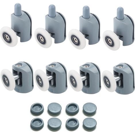 Roulette Porte Coulissante Douche 8 Pièces Roulettes pour Porte de Douche 23mm Douche pour Salle de Bain, 4 Supérieures et 4 Inférieures NPTERBL (1/5)
