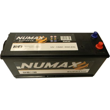 Numax – Batterie de démarrage poids lourds 12V 135Ah 850A – XS630 – Technologie classique CA/CA – Prête à l'emploi (1/3)