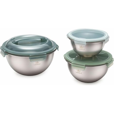 LAGUIOLE CUISSON - Set de 3 bols inox avec couvercles hermétiques - "Pique-nique" (1/5)