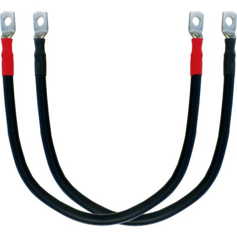 Kit de de 2x câble batterie 1m rouge et noir section 25mm2 cosses M8-M8