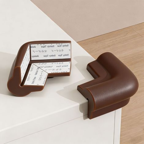 Ensemble de 10 protections d'angle pour bébé, protection des coins de table et de mur, protection d'angle droit pour table, marron