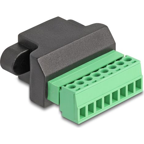 Delock RJ45 réseau informatique Adaptateur [1x RJ45 femelle - 1x prise femelle] noir, vert (1/3)