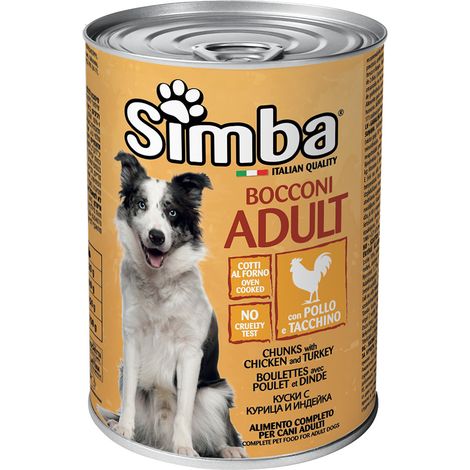 BOCCONI PER CANI 'SIMBA' pollo e tacchino - gr 415- 24 pezzi  - MONGE