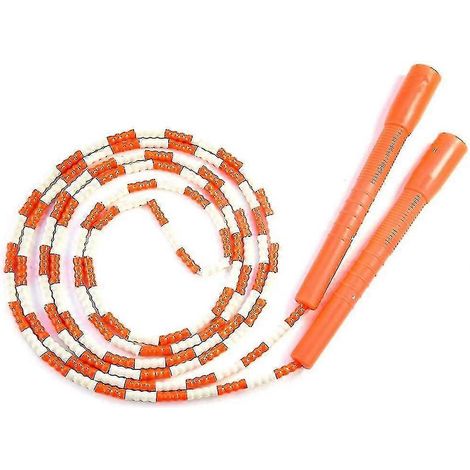 Springseil – Weiches Springseil mit Perlensegmenten – Verstellbares, verwicklungsfreies Designseil für das Training-Orange (1/4)