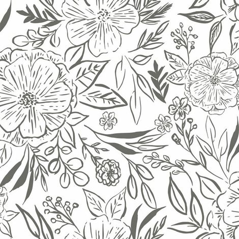 Papier peint rouleau auto-adhésif - Motifs Floraux noir et blanc (1/5)