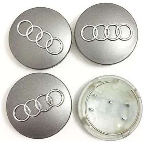 4x-cache-moyeu-jante-audi-gris-argent-68mm-embleme-centre-de-roue-236494012