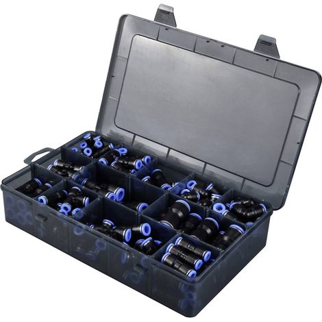 TRU COMPONENTS Connettore pneumatico TC-12879280 TC-Fitting kits-A Ø tubo: 4 mm, 6 mm, 8 mm, 10 mm, 12 mm 145 pz.