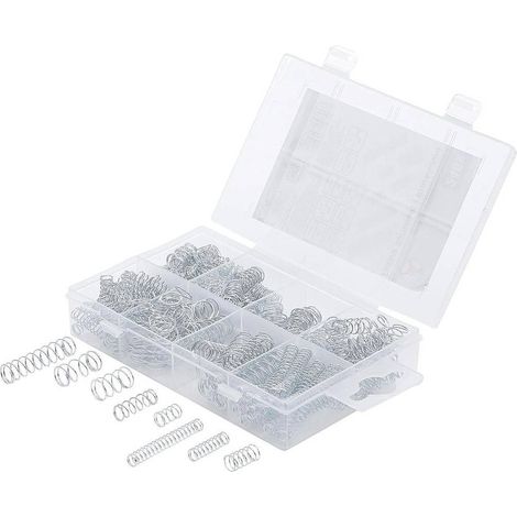 Assortiment de Ressorts de Pression 246 pcs - 9 x 2.8 x 15.4 cm - Acier, Résistance et Polyvalence - D-Work (1/5)