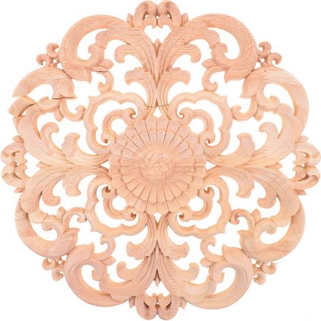 1 autocollant décoratif en bois creux, rond et délicat, pour porte, lit ou bureau (taille 4) (1/5)