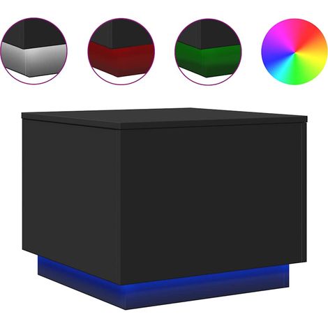 Maison Exclusive - Couchtisch mit LED-Leuchten Schwarz 50x50x40 c (1/5)
