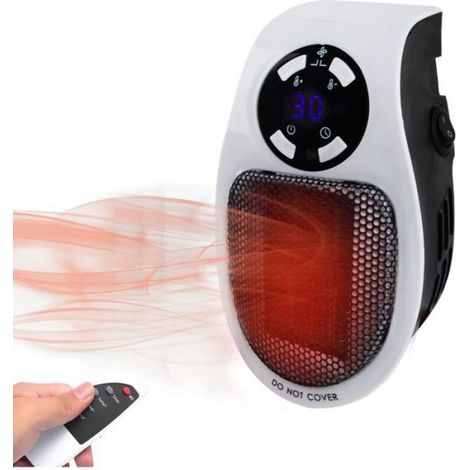 Radiateur Électrique - 350 W - Thermostat Intégré - Affichage LED - Télécommande Infrarouge - Pour Intérieur et Bureau - 1 Pièce (1/4)