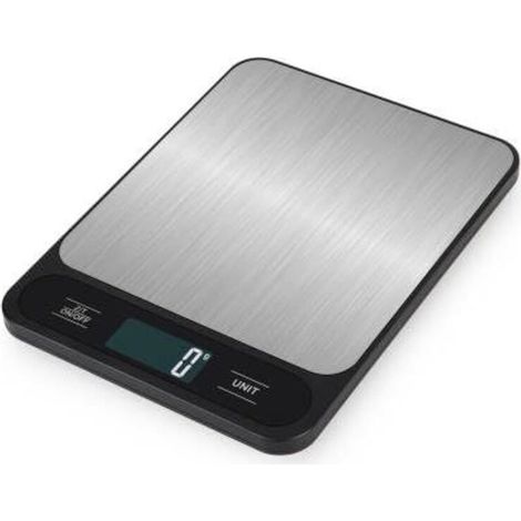 Balance de cuisine numérique 10 kg, acier inoxydable noir –